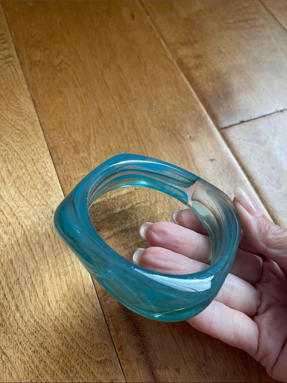Teal Resin Chunky Fashion bangle